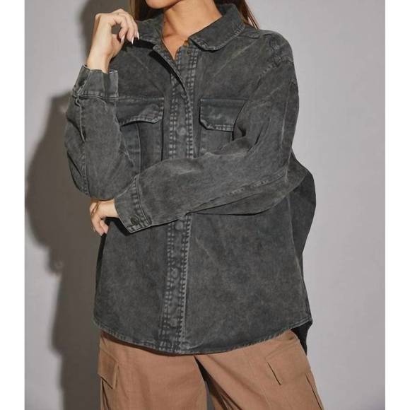 MUSTARD SEED Jackets & Blazers - NEW MUSTARD SEED rayne shacket in washed black